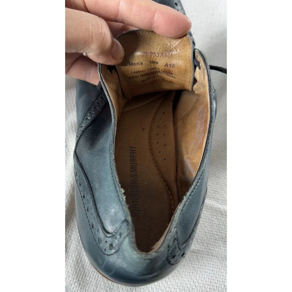 Johnston & Murphy Shoes Mens Size 10 Oxford Brogue‎ Leather Dress Formal Lace Up
